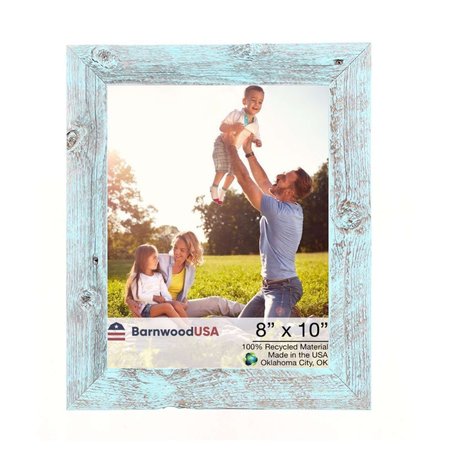 BARNWOODUSA Rustic Farmhouse Reclaimed 8x10 Picture Frame (Robins Egg Blue) 672713218999